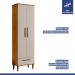 Armário Multiuso Natal 2 Portas 1 Gaveta Nature Off White Kaiki Móveis