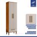 Armário Multiuso Natal 2 Portas 1 Gaveta Nature Off White Kaiki Móveis