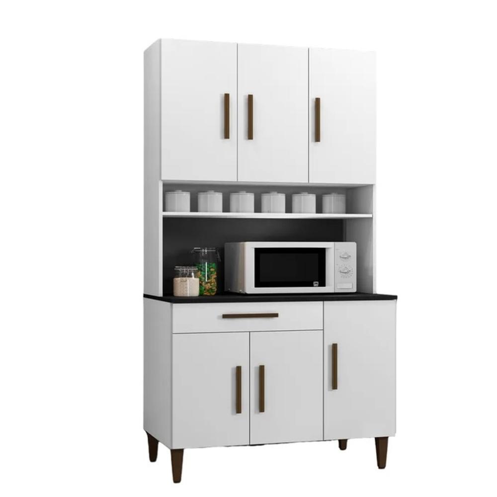 Armário de Cozinha 6 Portas Salvador Kaiki Móveis Branco