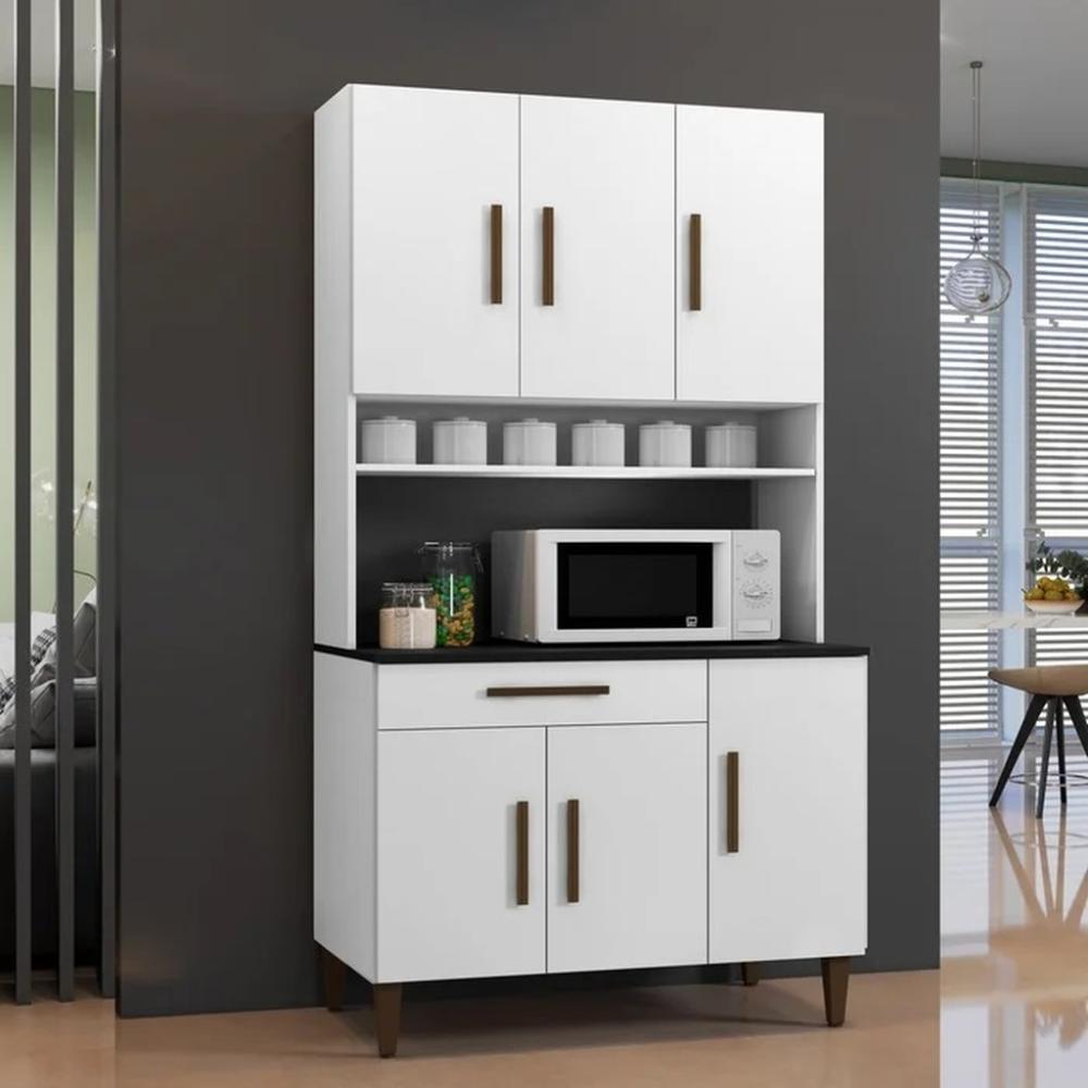 Armário de Cozinha 6 Portas Salvador Kaiki Móveis Branco