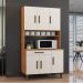 Armário de Cozinha 6 Portas Salvador Kaiki Móveis Nature Off White