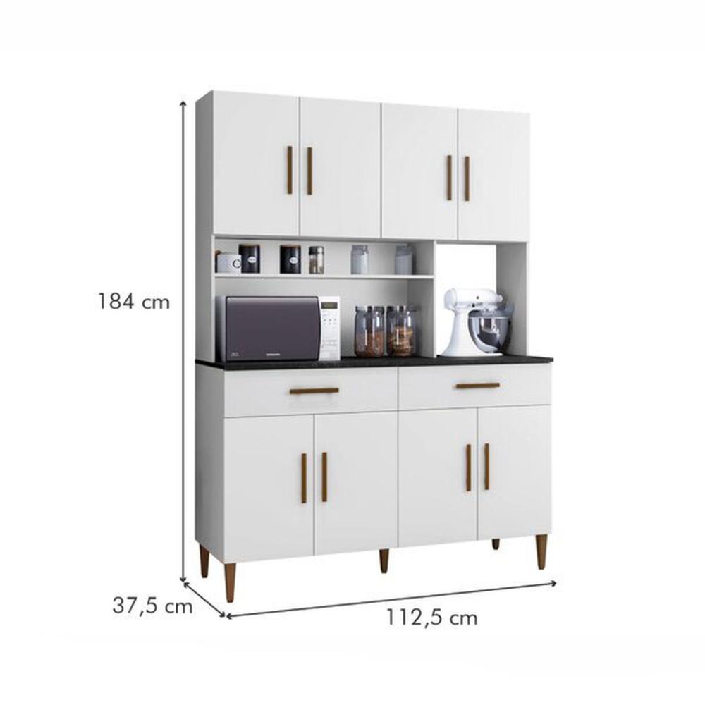 Armário de Cozinha Fortaleza 8 Portas Kaiki Móveis Branco
