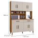Armário de Cozinha Fortaleza 8 Portas Kaiki Móveis Nature Off White