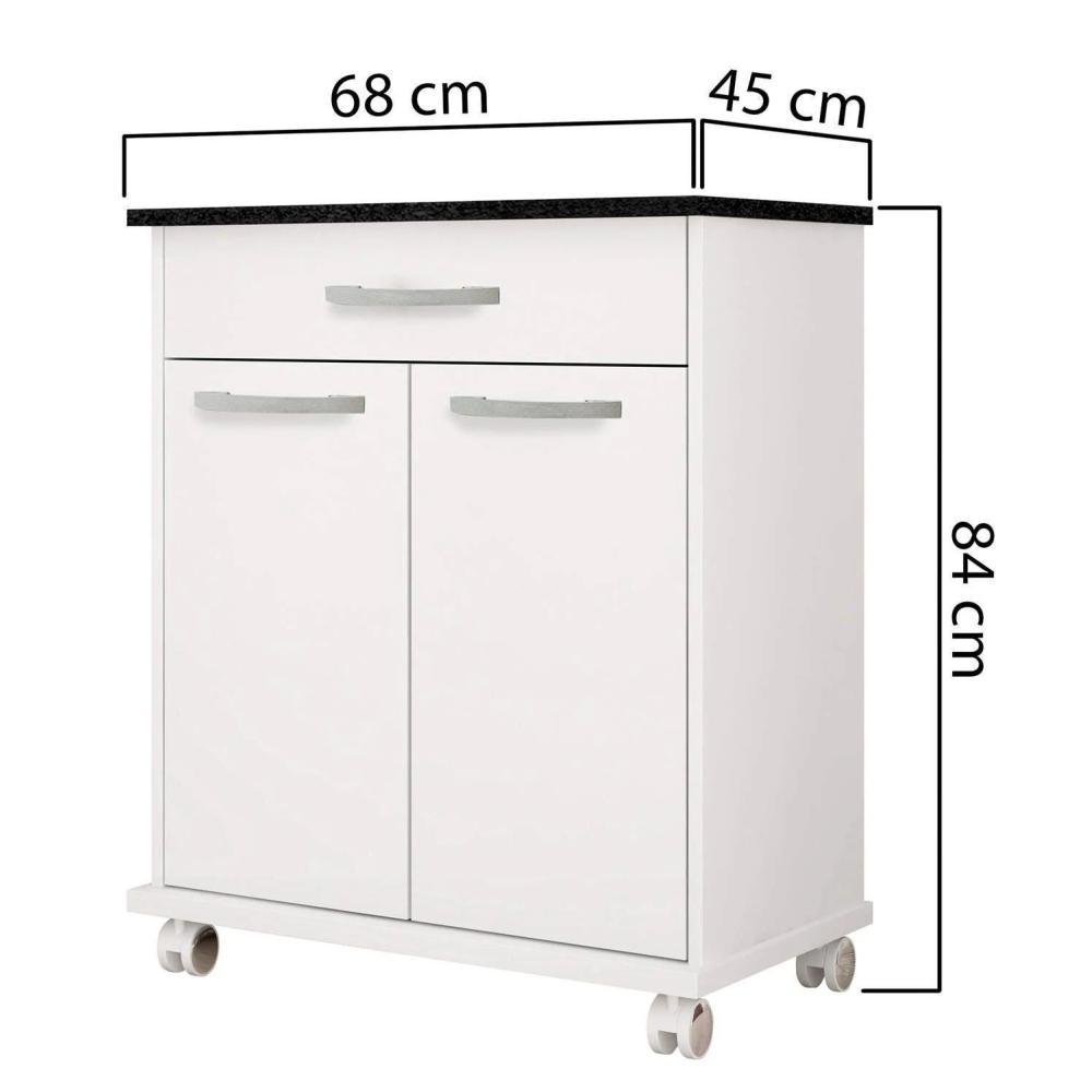 Balcão de Cozinha Girassol Kaiki Móveis Branco