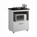 Balcão para Cooktop 4 Bocas Salvia Kaiki Móveis Branco