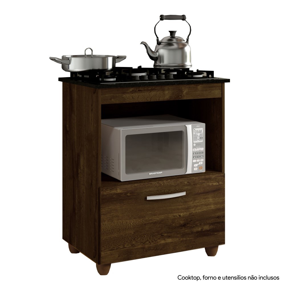 Balcão para Cooktop 4 Bocas Salvia Kaiki Móveis Ypê