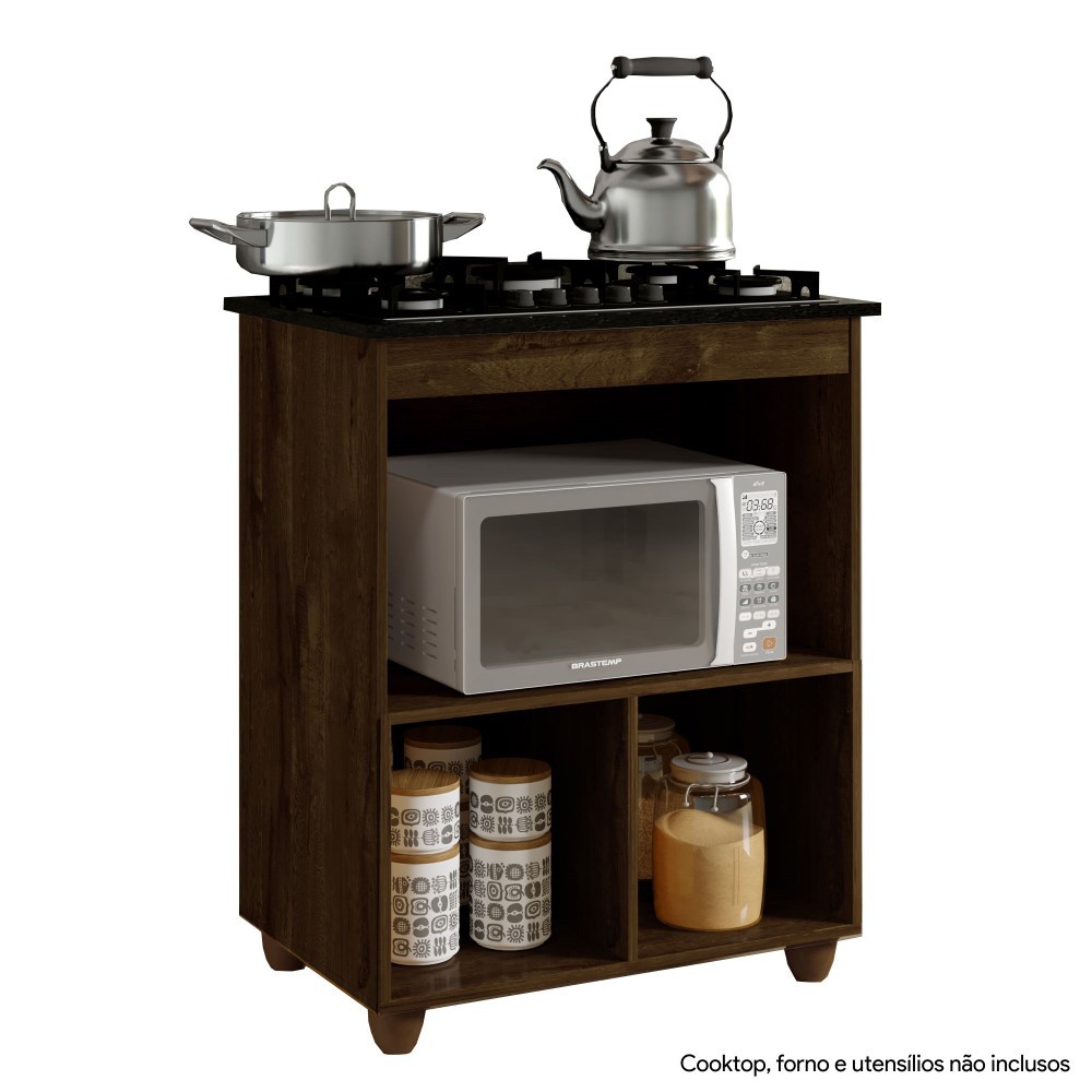 Balcão para Cooktop 4 Bocas Salvia Kaiki Móveis Ypê