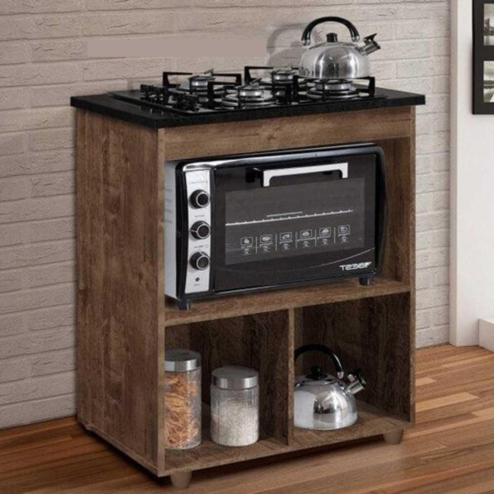Balcão para Cooktop 4 Bocas Salvia Kaiki Móveis Ypê