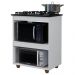 Balcão para Cooktop 5 Bocas 2 Nichos Turim Kaiki Móveis Branco