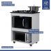 Balcão para Cooktop 5 Bocas 2 Nichos Turim Kaiki Móveis Branco