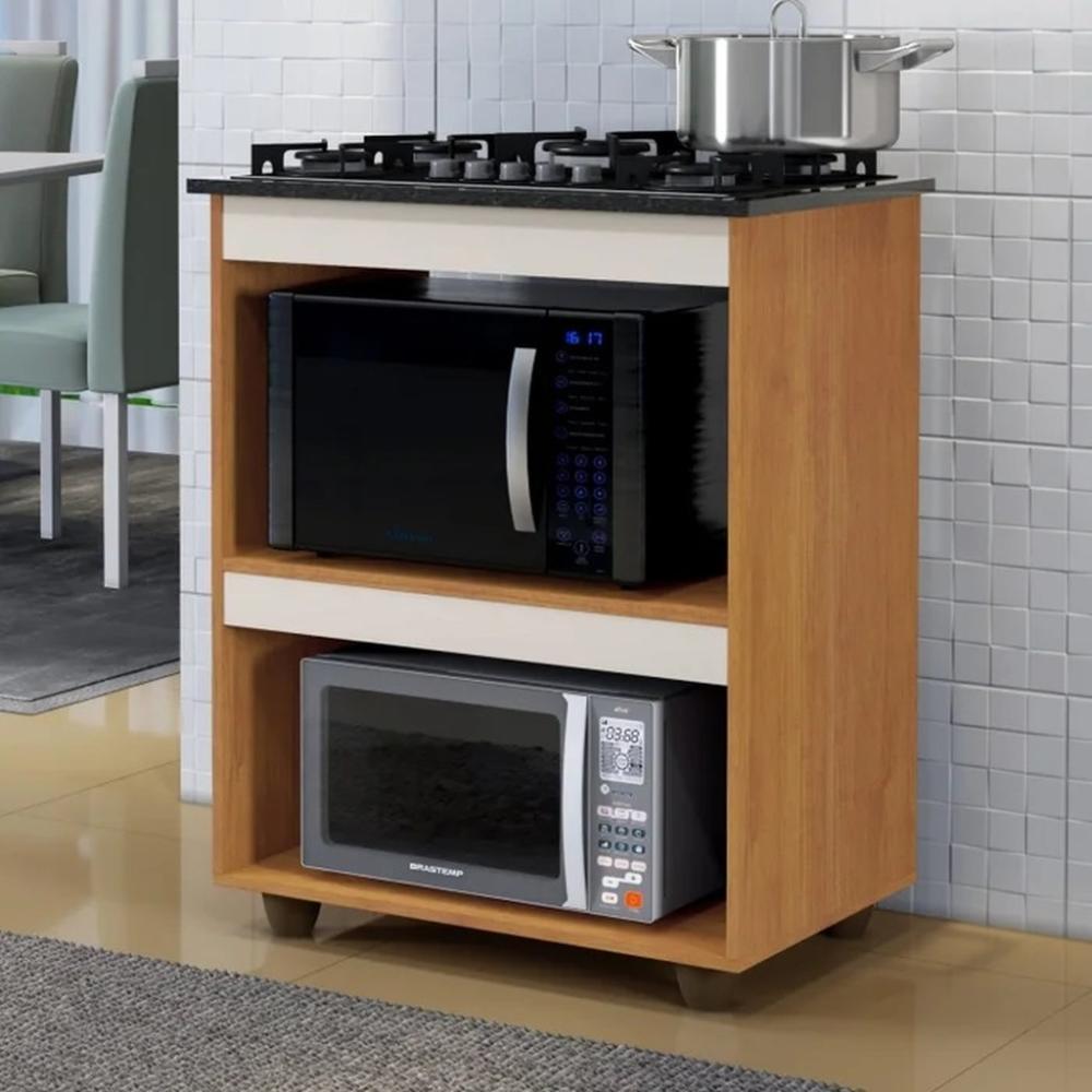 Balcão para Cooktop 5 Bocas 2 Nichos Turim Nature/Off White