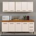 Cozinha Compacta Atenas 9 Portas 3 Gavetas Atenas Kaiki Móveis Nature Off White