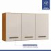 Cozinha Compacta Atenas 9 Portas 3 Gavetas Atenas Kaiki Móveis Nature Off White