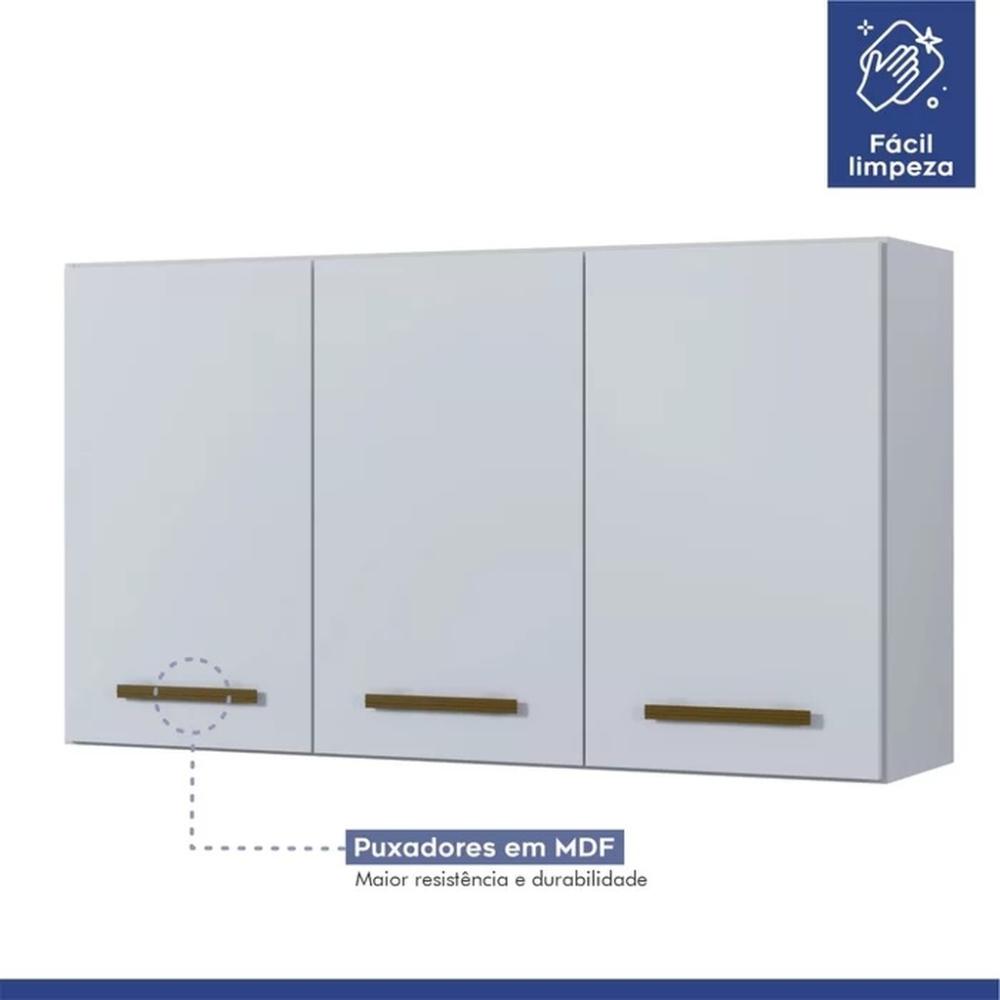 Cozinha Compacta Atenas 9 Portas 3 Gavetas Kaiki Móveis Branco