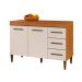 Cozinha Modulada 10 Portas 3 Gavetas Kaiki Móveis Nature Off White