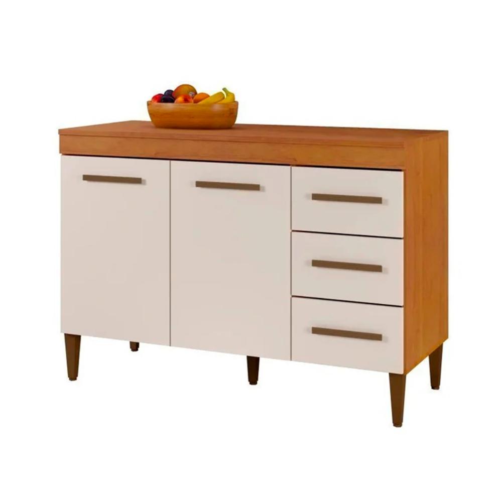 Cozinha Modulada 10 Portas 3 Gavetas Kaiki Móveis Nature Off White