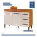 Cozinha Modulada 10 Portas 3 Gavetas Kaiki Móveis Nature Off White