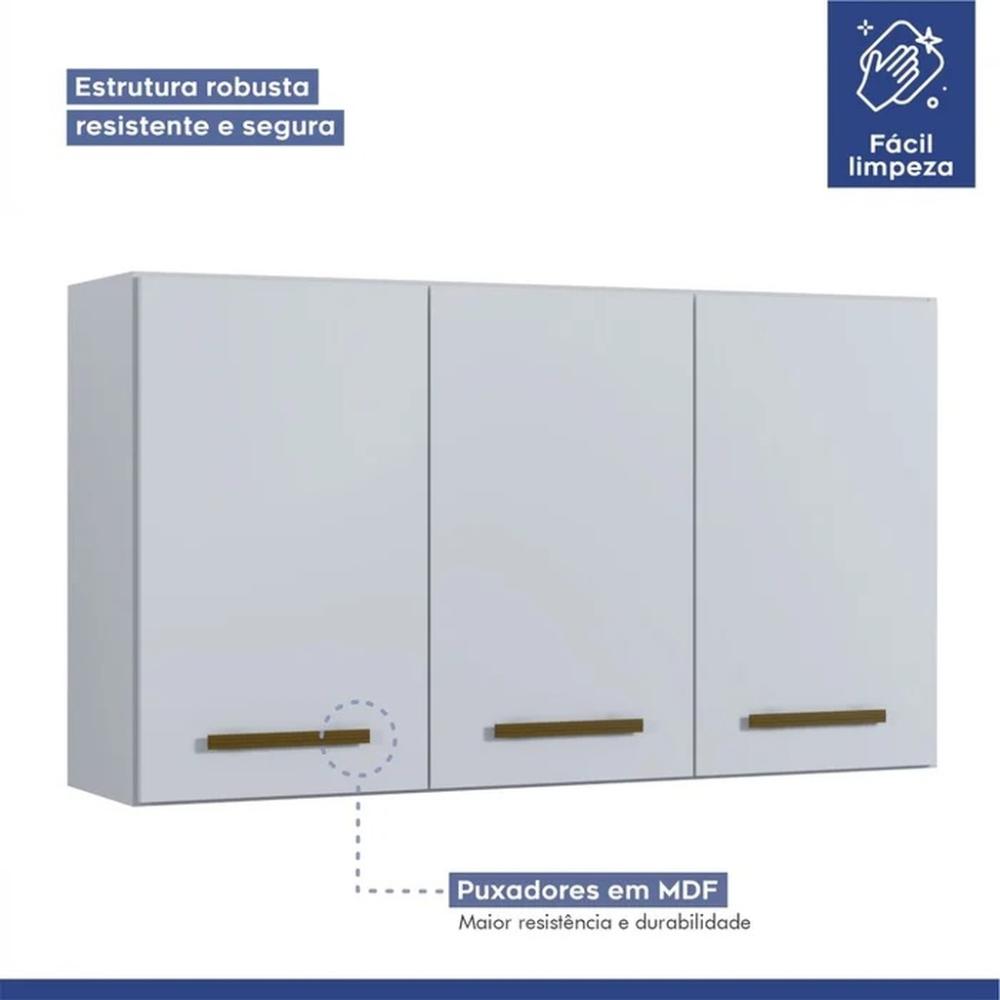 Cozinha Modulada Atenas 10 Portas 3 Gavetas Kaiki Móveis Branco