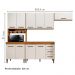Cozinha Modulada Atenas 10 Portas 3 Gavetas Kaiki Móveis Nature Off White