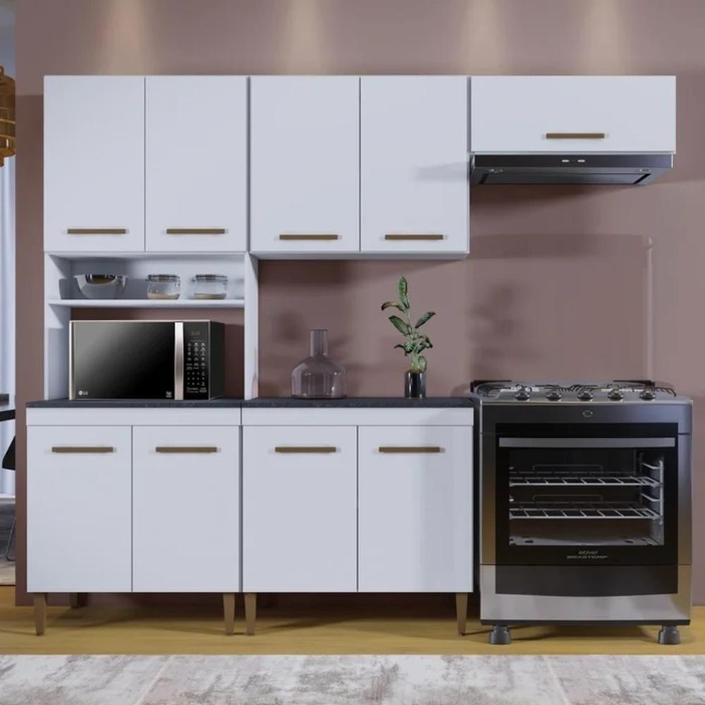 Cozinha Modulada Atenas 9 Portas Kaiki Móveis Branco