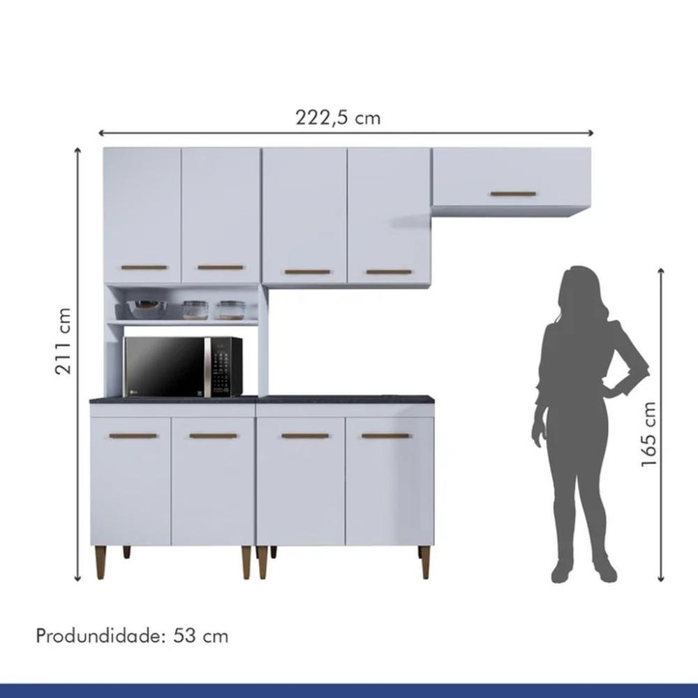 Cozinha Modulada Atenas 9 Portas Kaiki Móveis Branco