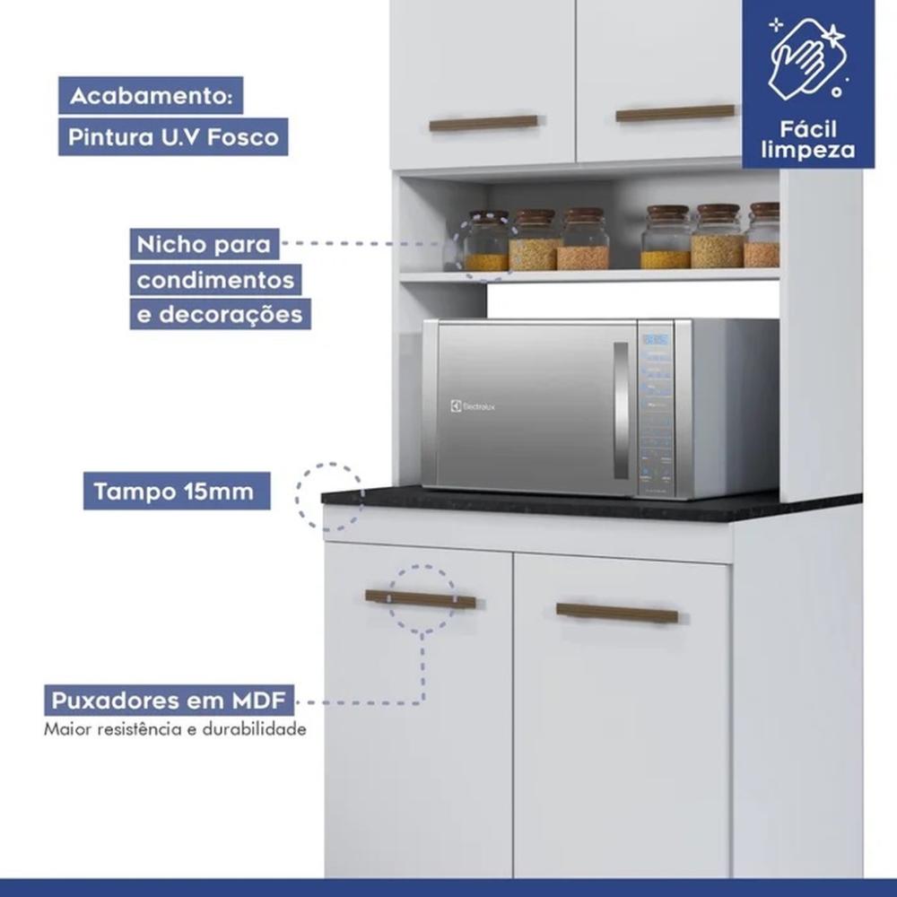 Cozinha Modulada Atenas 9 Portas Kaiki Móveis Branco