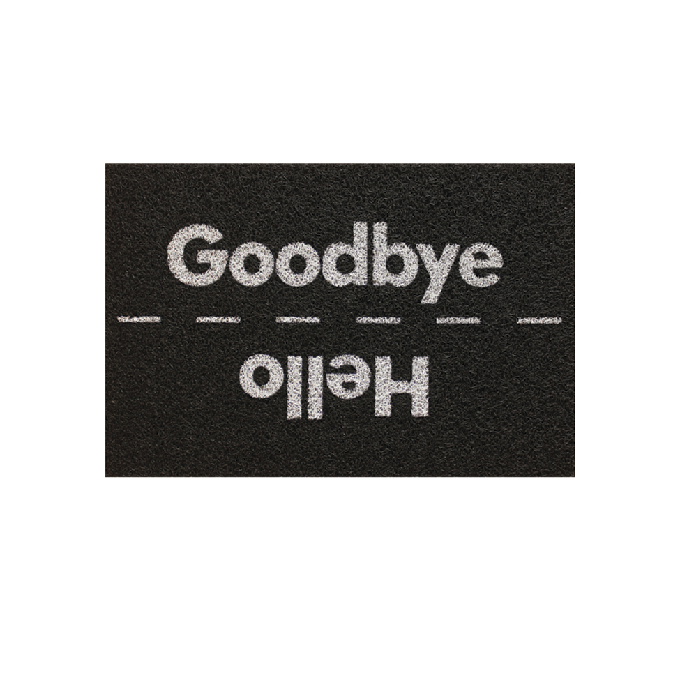 Tapete Hello Bye Retangular (40x60) Preto e Branco
