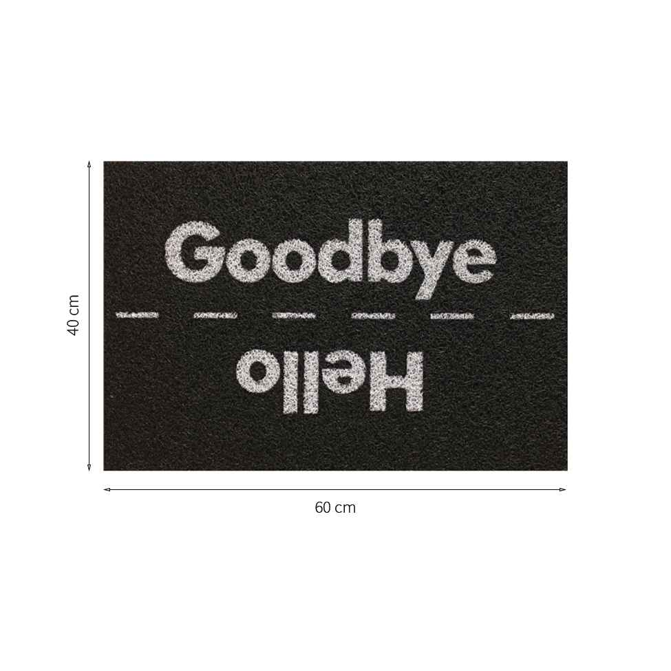 Tapete Hello Bye Retangular (40x60) Preto e Branco