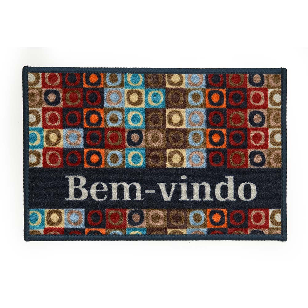 Tapete de Entrada Cleankasa Bem Vindo Circulos 0,40X0,60M