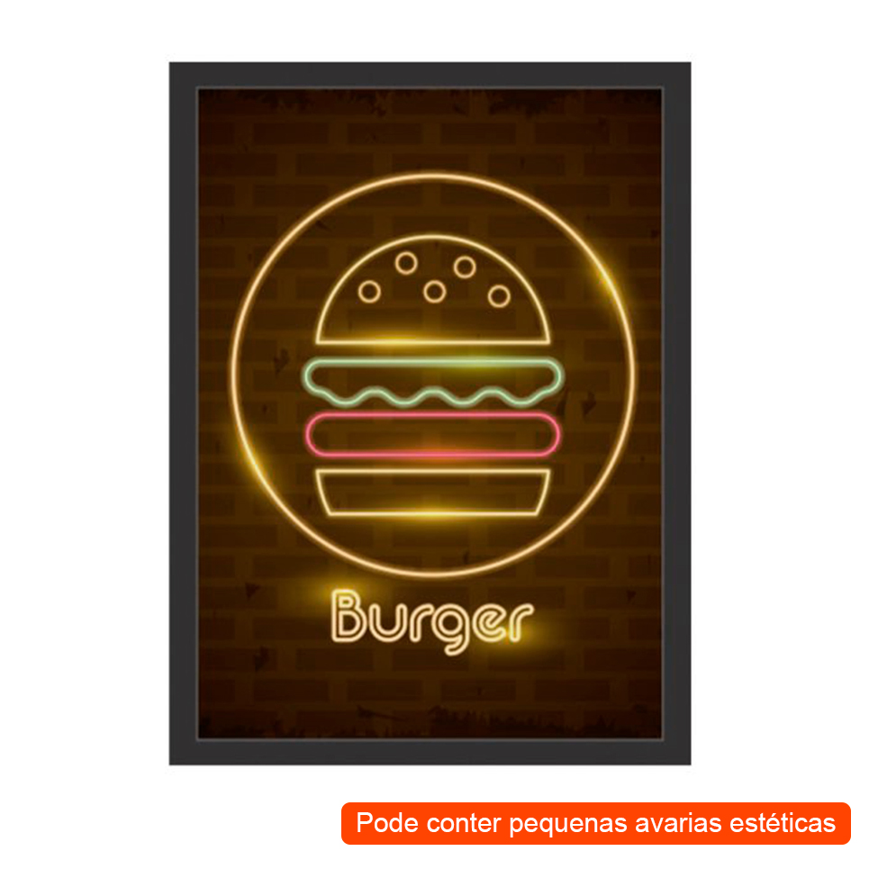[OUTLET] Quadro Decorativo Burguer Preto