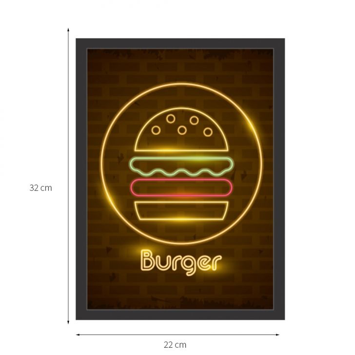 [OUTLET] Quadro Decorativo Burguer Preto