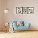 Conjunto com 3 Quadros Decorativos Deco Escandinava I Preto