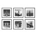 Conjunto com 6 Quadros Decorativos World Tour ll Preto e Branco