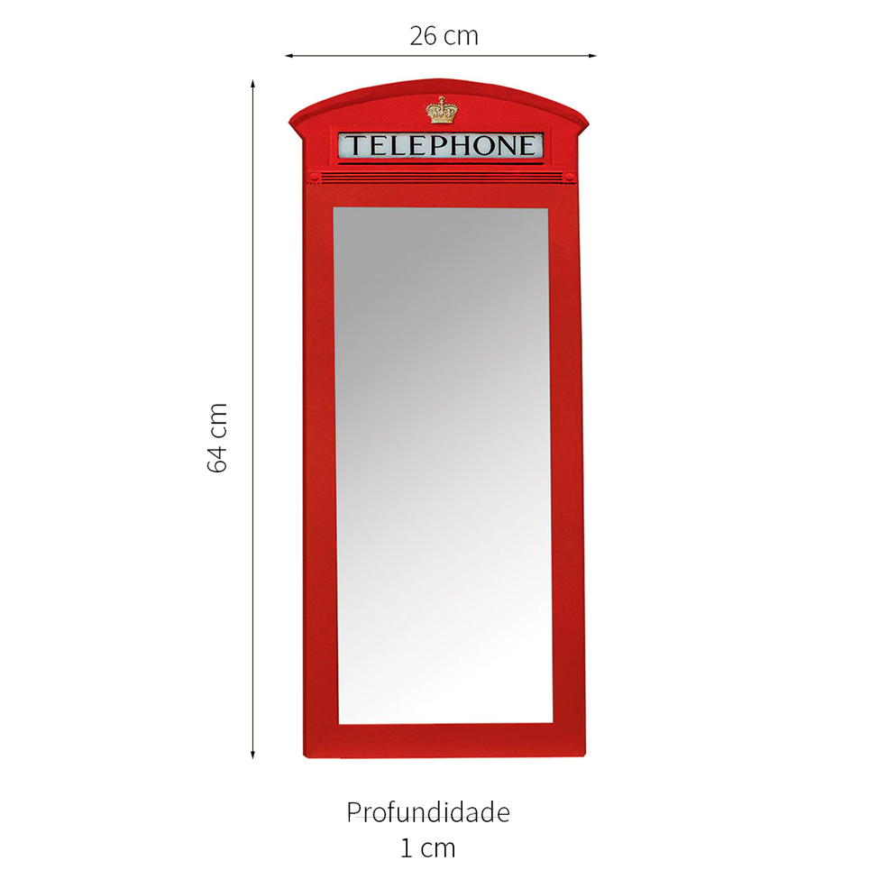 Espelho Telephone Vermelho 61314