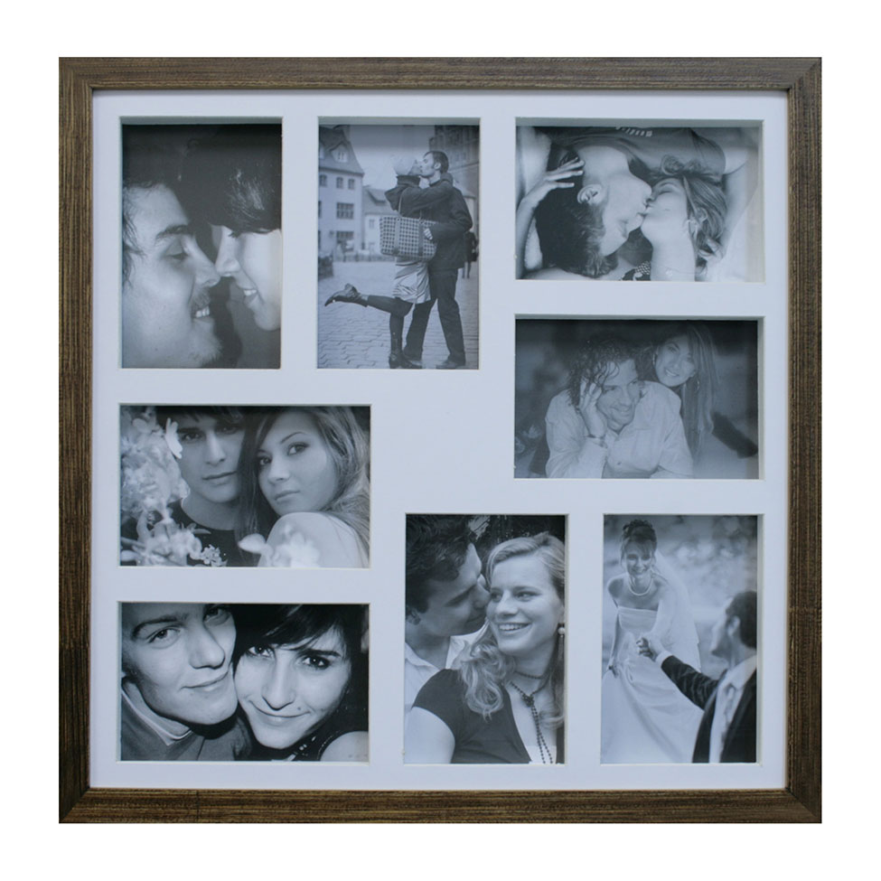 Painel de Fotos Bee Collection 43X43 Rustics 8 Fotos 10x15 Imbuia Kapos