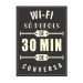 Placa decorativa Wi Fi 20x30 cm Preto