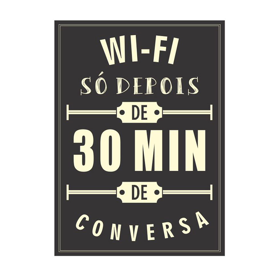 Placa decorativa Wi Fi 20x30 cm Preto