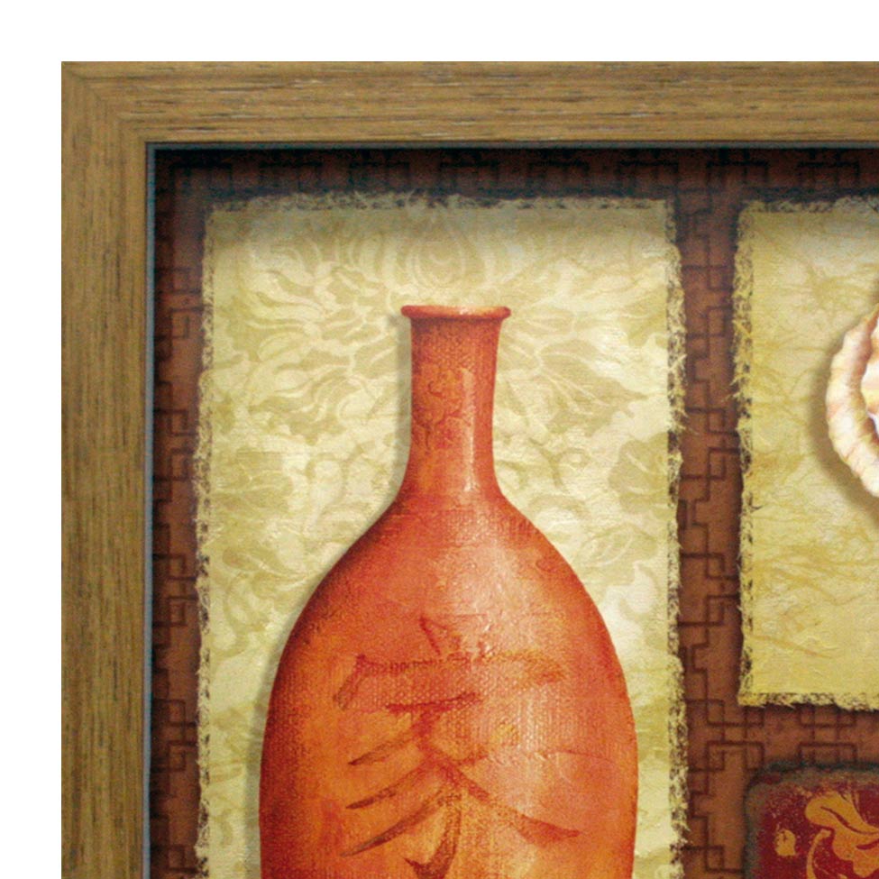 Quadro Caixa Vaso Oriental I Natural 33X33 cm Kapos