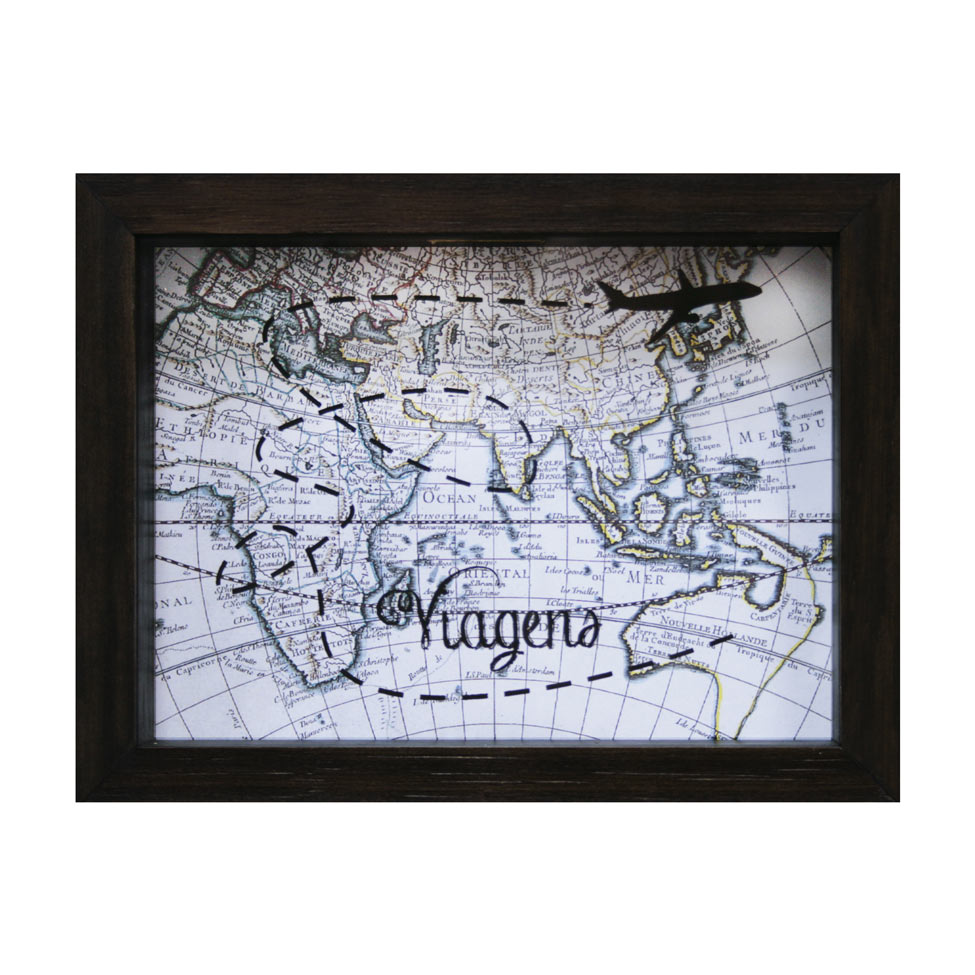Quadro Cofre Map Betume 13x18cm