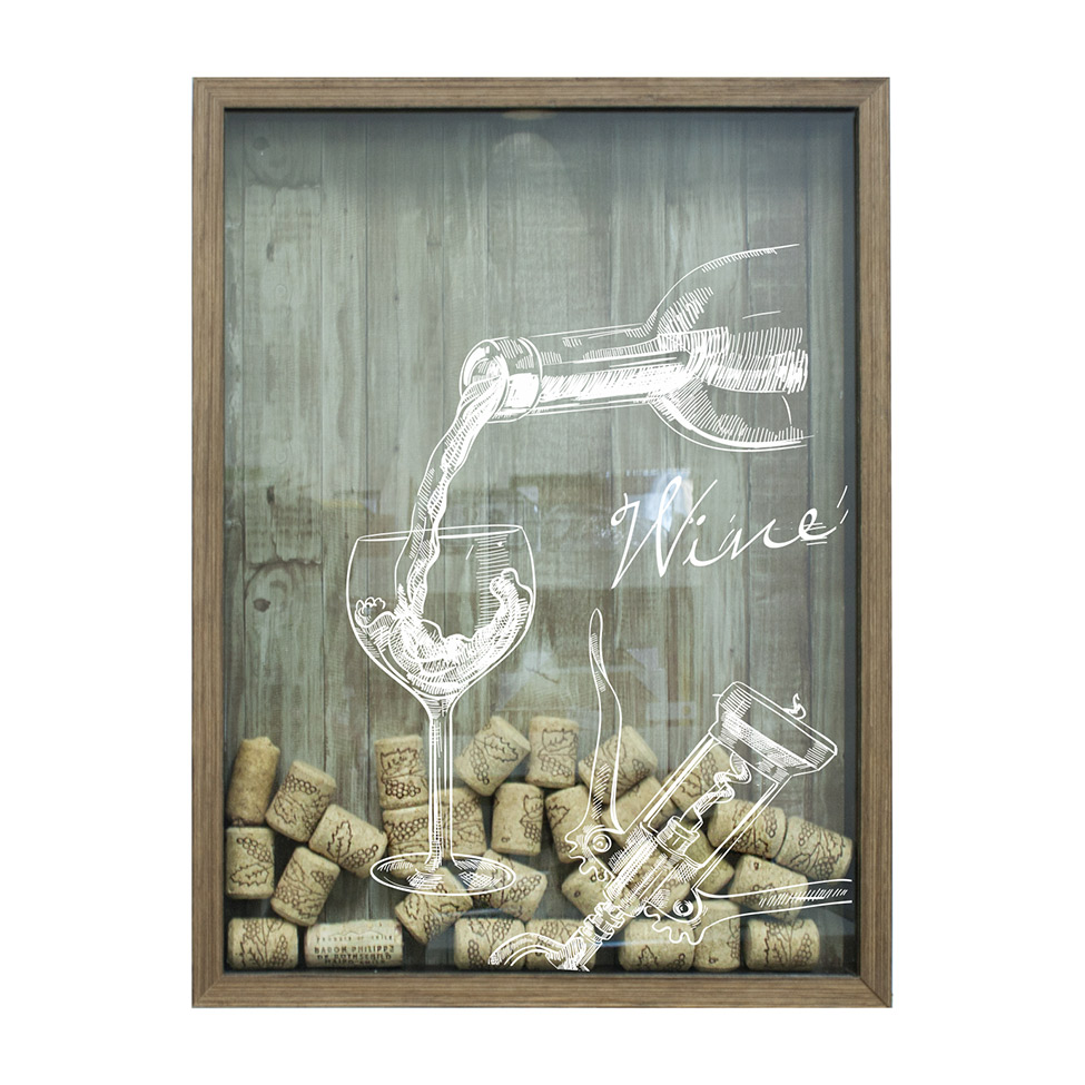 Quadro Porta Rolhas Wine Natural