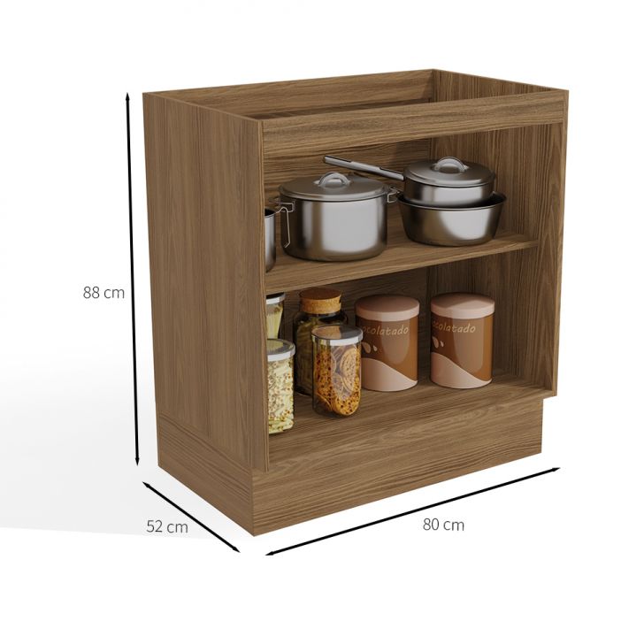 [OUTLET] Balcão de Cozinha Botanic 2 Portas Nogueira e Verde Oliva
