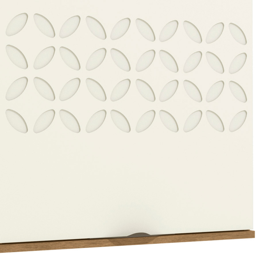 Armário Aéreo Frow I 1 PT Freijó e Off White 60 cm