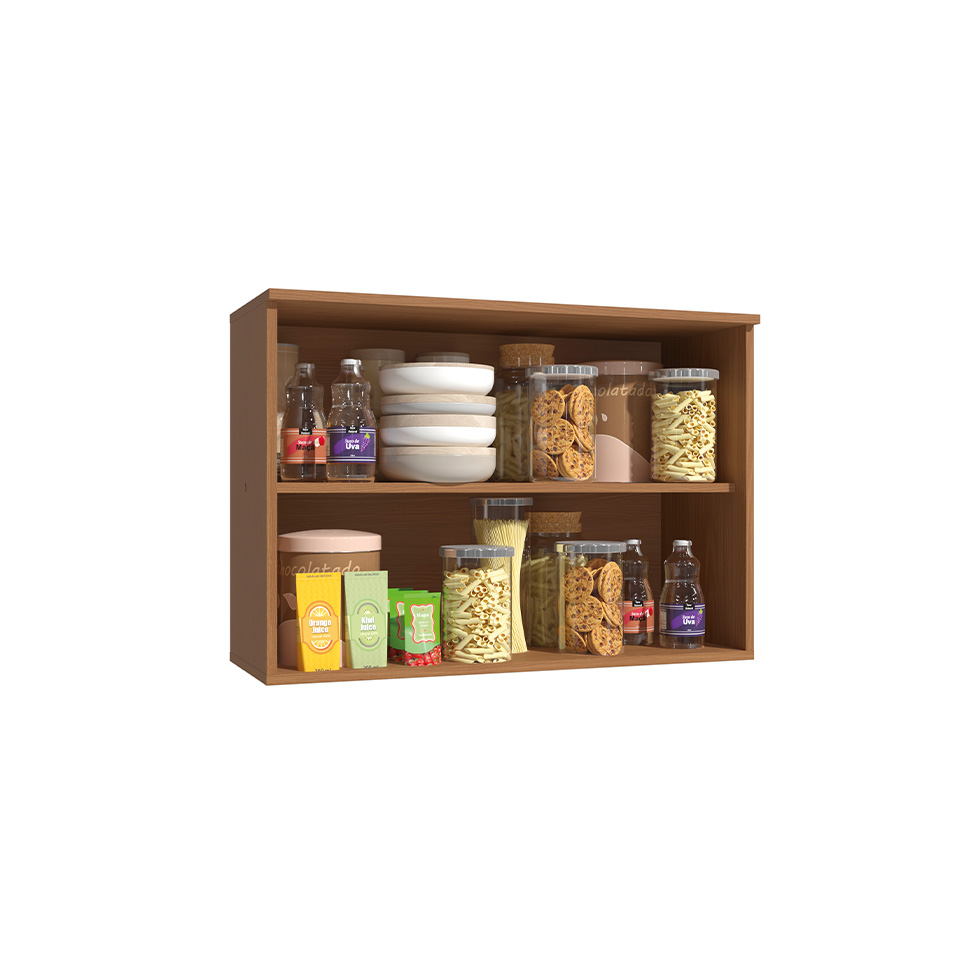 Armário Aéreo Linna 2 Portas Canela 80 cm