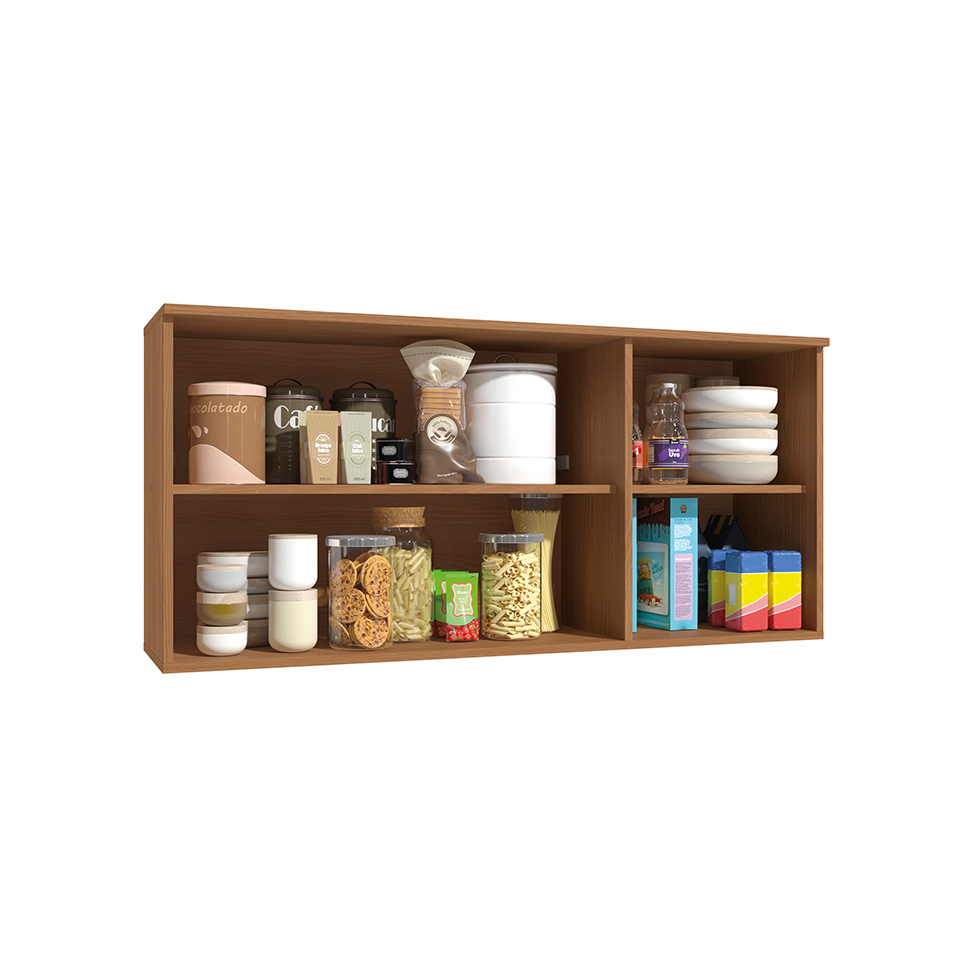 Armário Aéreo Linna 3 Portas Canela 120 cm