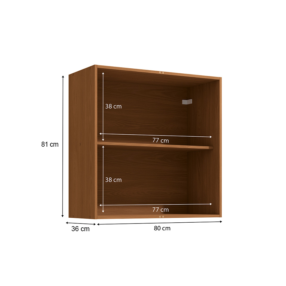 Armário Aéreo Vibra 2 Portas Canela e Verde Pistache 80 cm