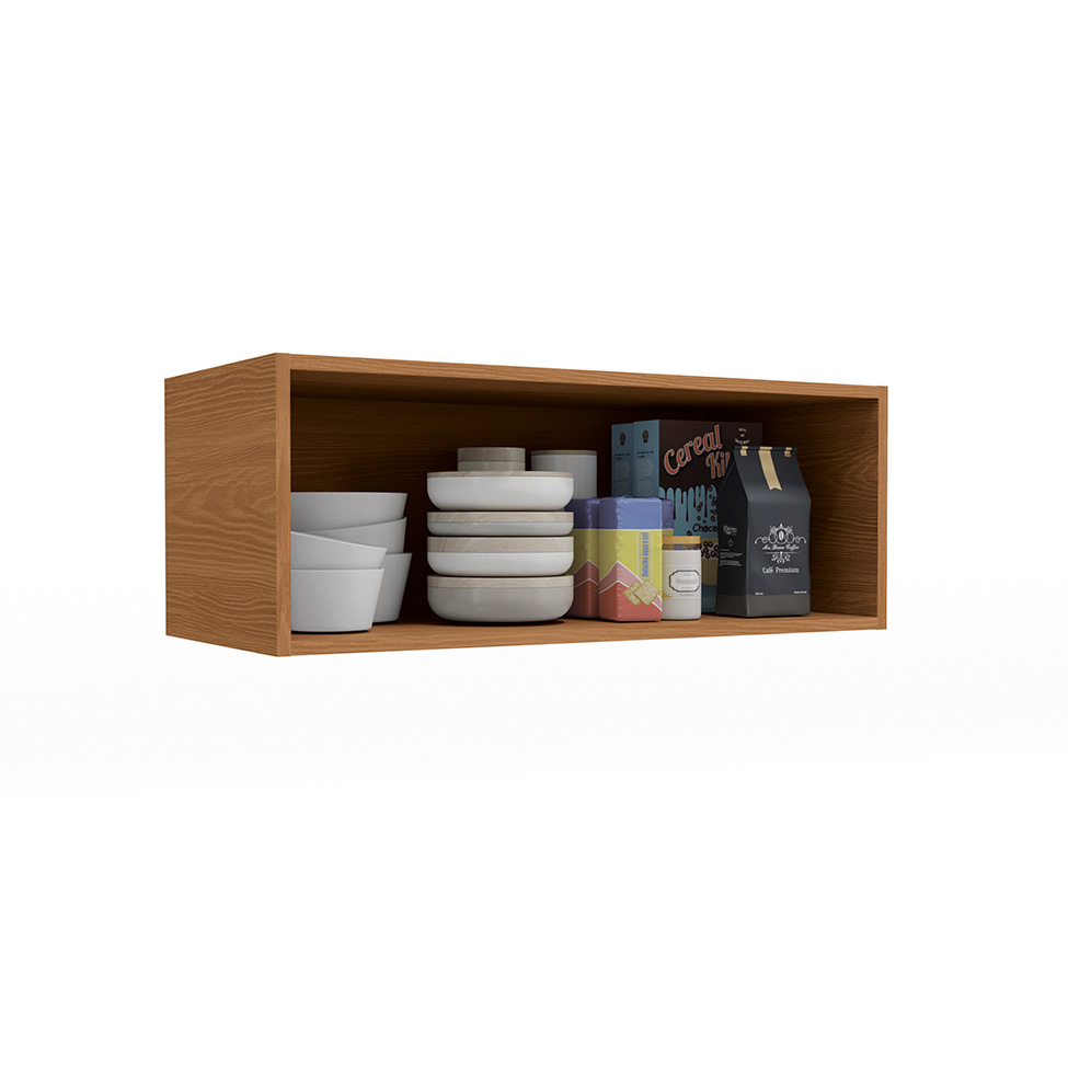 Armário Aéreo com Vidro Maxxi 1 Porta Canela