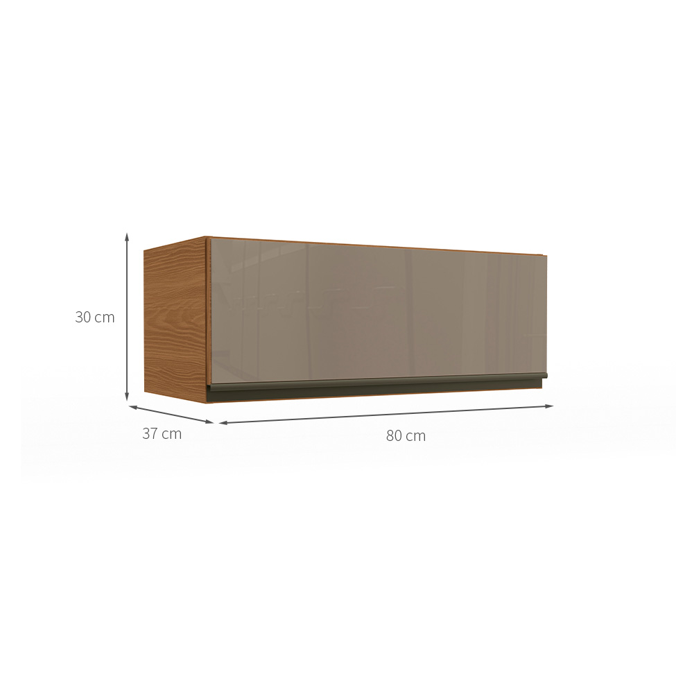 Armário Aéreo com Vidro Maxxi 1 Porta Canela