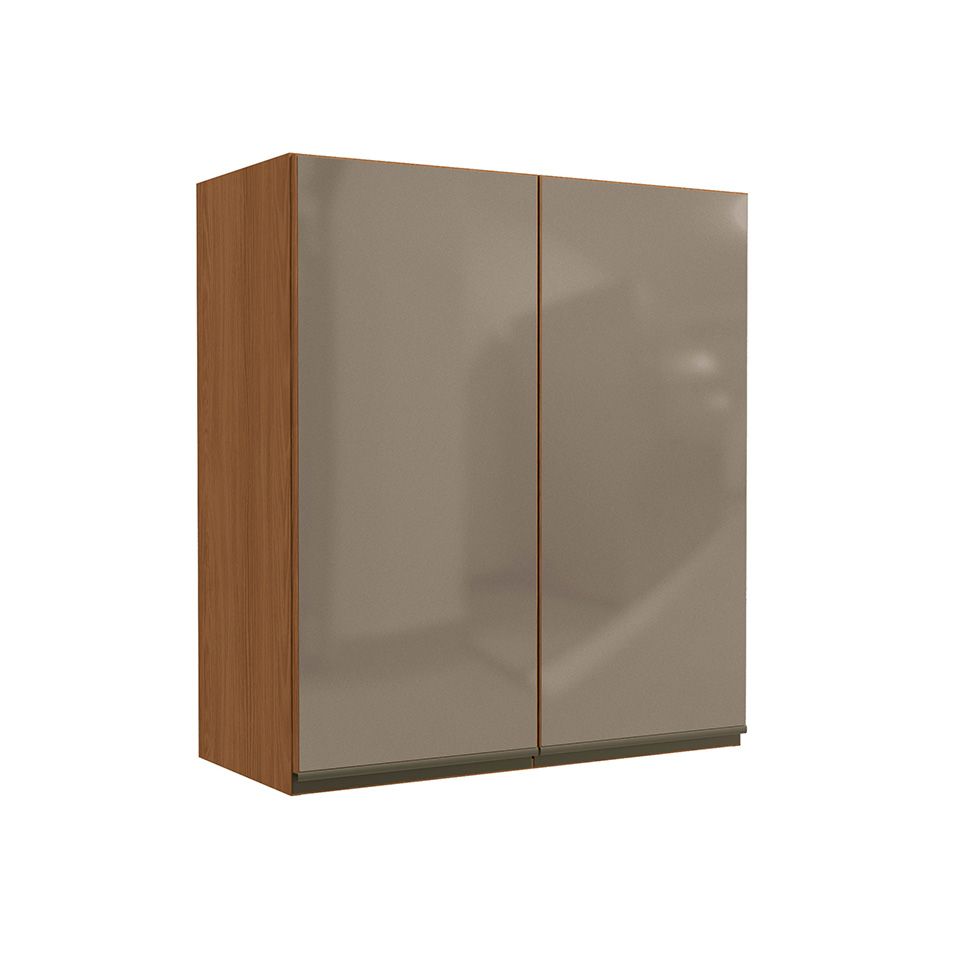 Armário Aéreo com Vidro Maxxi 2 Portas Canela
