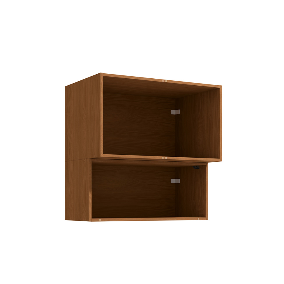 Armário Aéreo com Vidro Vibra 3 Portas Canela e Grafite 80 cm