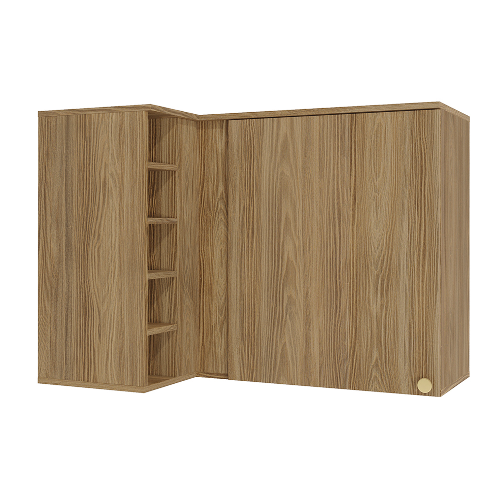 Armário Aéreo de Canto Botanic 1 Porta Nogueira 98 cm